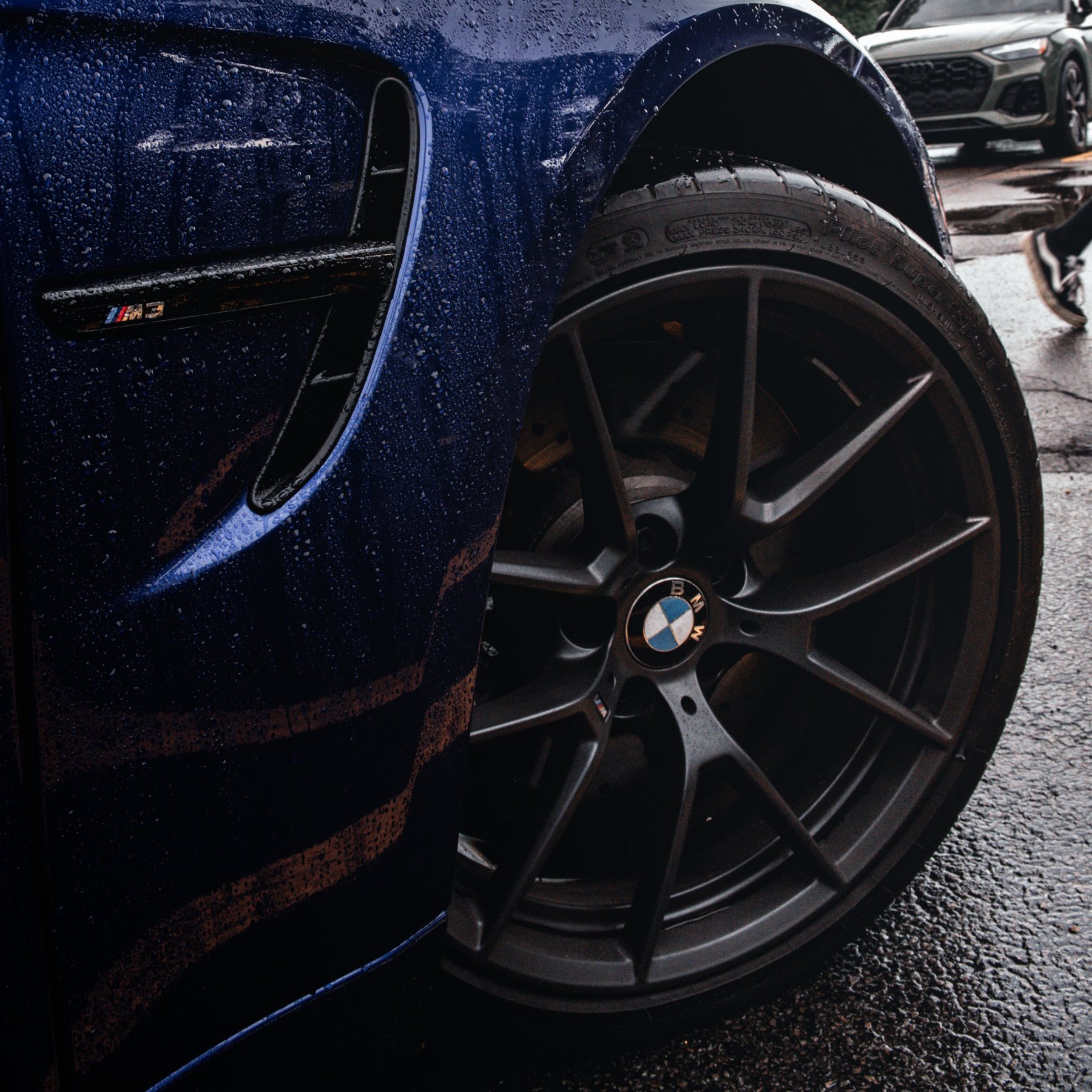 M3 side vent & wheel, wet